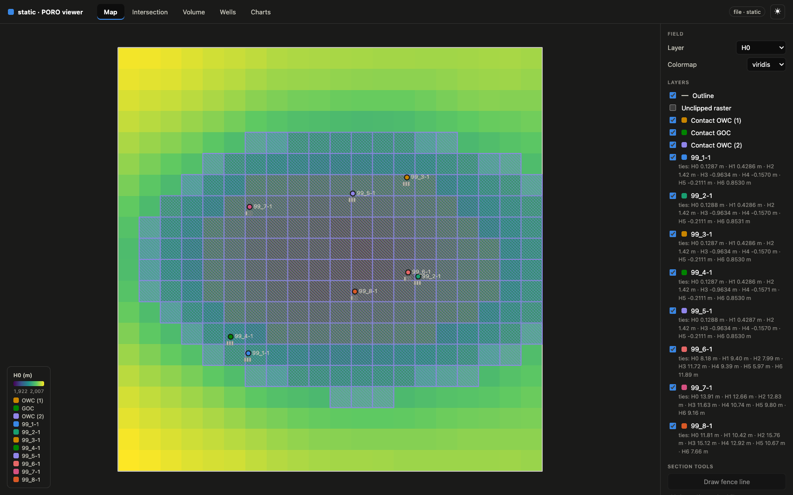 Map tab in dark mode with a separately-chosen palette